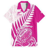 Custom New Zealand Rugby Silver Fern Hawaiian Shirt Aotearoa Maori Pink Version - Wonder Print Shop