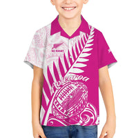 Custom New Zealand Rugby Silver Fern Hawaiian Shirt Aotearoa Maori Pink Version - Wonder Print Shop
