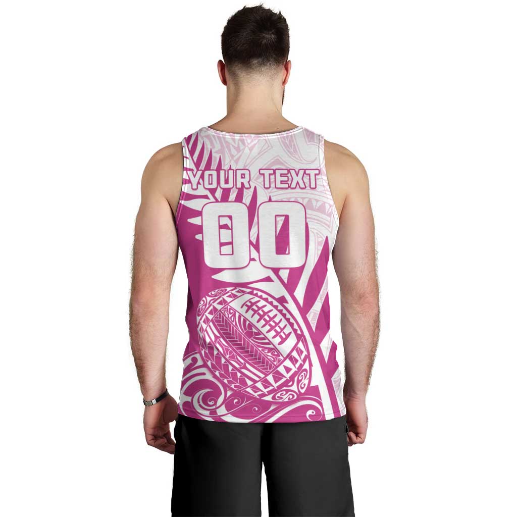 Custom New Zealand Rugby Silver Fern Men Tank Top Aotearoa Maori Pink Version - Wonder Print Shop