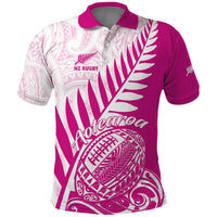 Custom New Zealand Rugby Silver Fern Polo Shirt Aotearoa Maori Pink Version - Wonder Print Shop