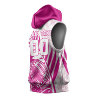 Custom New Zealand Rugby Silver Fern Sleeveless Hoodie Aotearoa Maori Pink Version - Wonder Print Shop