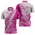 Custom New Zealand Rugby Silver Fern Zipper Polo Shirt Aotearoa Maori Pink Version - Wonder Print Shop