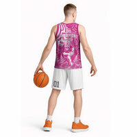 New Zealand Silver Fern Rugby All Pink Basketball Jersey Maori Tiki Player With Ta Moko Tribal - Wonder Print Shop