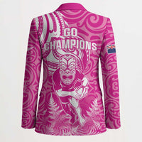 New Zealand Silver Fern Rugby All Pink Blazer Maori Tiki Player With Ta Moko Tribal - Wonder Print Shop