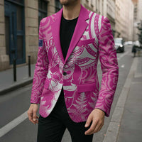 New Zealand Silver Fern Rugby All Pink Blazer Maori Tiki Player With Ta Moko Tribal - Wonder Print Shop