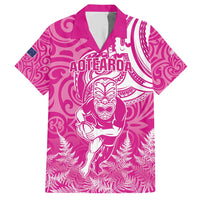 New Zealand Silver Fern Rugby All Pink Hawaiian Shirt Maori Tiki Player With Ta Moko Tribal - Wonder Print Shop