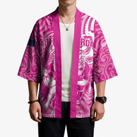 New Zealand Silver Fern Rugby All Pink Kimono Maori Tiki Player With Ta Moko Tribal - Wonder Print Shop
