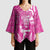 New Zealand Silver Fern Rugby All Pink Kimono Sleeve Blouse Maori Tiki Player With Ta Moko Tribal - Wonder Print Shop
