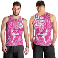 New Zealand Silver Fern Rugby All Pink Men Tank Top Maori Tiki Player With Ta Moko Tribal - Wonder Print Shop