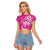 New Zealand Silver Fern Rugby All Pink Raglan Cropped T Shirt Maori Tiki Player With Ta Moko Tribal - Wonder Print Shop