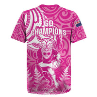 New Zealand Silver Fern Rugby All Pink Rugby Jersey Maori Tiki Player With Ta Moko Tribal - Wonder Print Shop