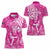 New Zealand Silver Fern Rugby All Pink Women Polo Shirt Maori Tiki Player With Ta Moko Tribal - Wonder Print Shop