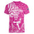 New Zealand Silver Fern Rugby All Pink Women V-Neck T-Shirt Maori Tiki Player With Ta Moko Tribal - Wonder Print Shop