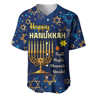 Personalised Hanukkah Festival Baseball Jersey Eight Nights Menorah Dreidel - Wonder Print Shop