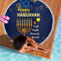 Hanukkah Festival Beach Blanket Eight Nights Menorah Dreidel - Wonder Print Shop