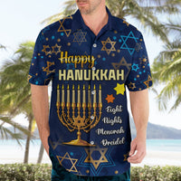 Personalised Hanukkah Festival Hawaiian Shirt Eight Nights Menorah Dreidel - Wonder Print Shop