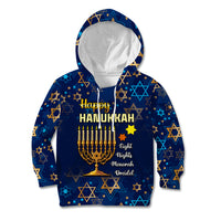 Personalised Hanukkah Festival Kid Hoodie Eight Nights Menorah Dreidel - Wonder Print Shop