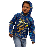 Personalised Hanukkah Festival Kid Hoodie Eight Nights Menorah Dreidel - Wonder Print Shop