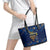 Hanukkah Festival Leather Tote Bag Eight Nights Menorah Dreidel - Wonder Print Shop