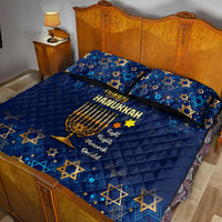 Hanukkah Festival Quilt Bed Set Eight Nights Menorah Dreidel - Wonder Print Shop