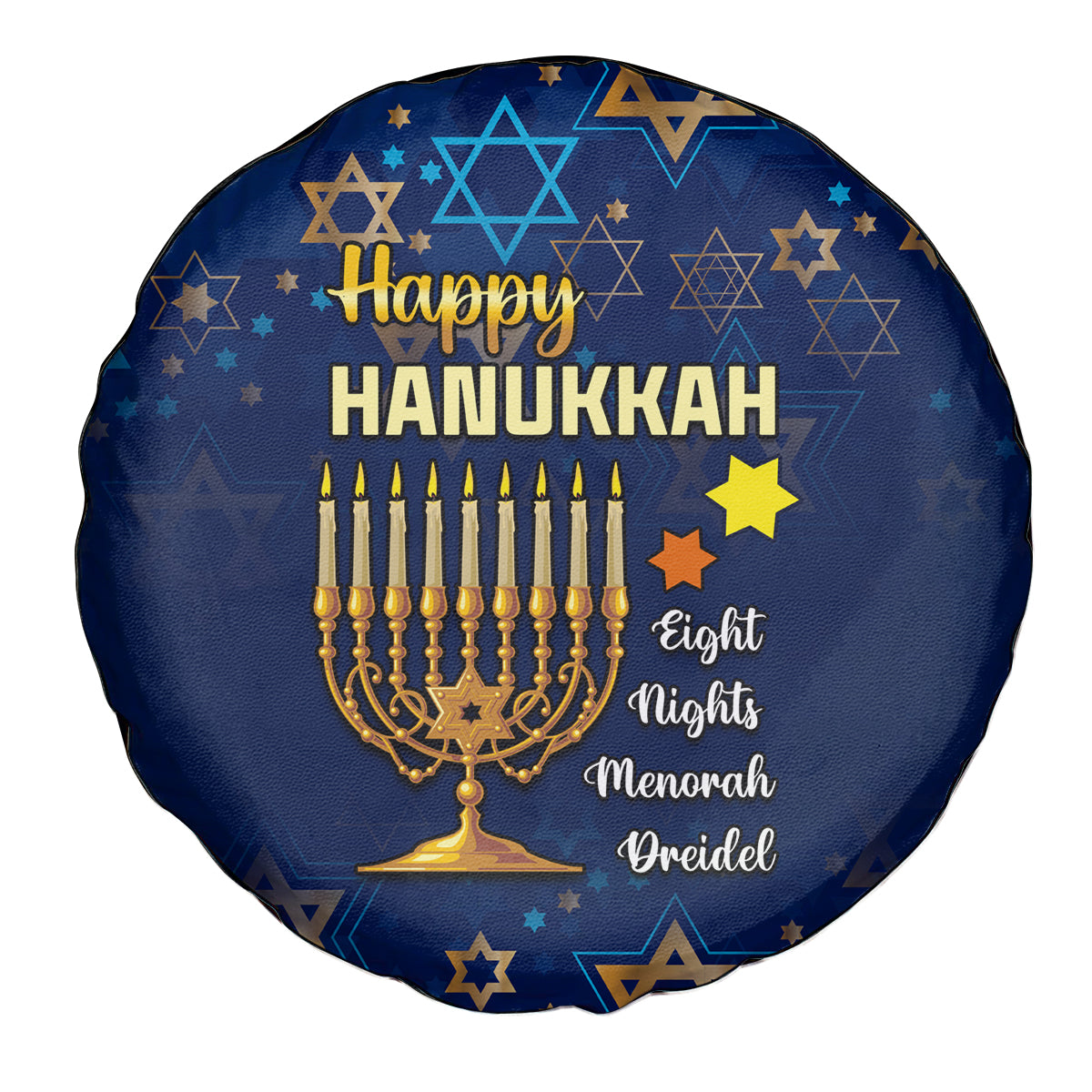 Hanukkah Festival Spare Tire Cover Eight Nights Menorah Dreidel - Wonder Print Shop