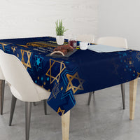 Hanukkah Festival Tablecloth Eight Nights Menorah Dreidel - Wonder Print Shop
