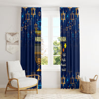 Hanukkah Festival Window Curtain Eight Nights Menorah Dreidel - Wonder Print Shop