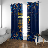 Hanukkah Festival Window Curtain Eight Nights Menorah Dreidel - Wonder Print Shop