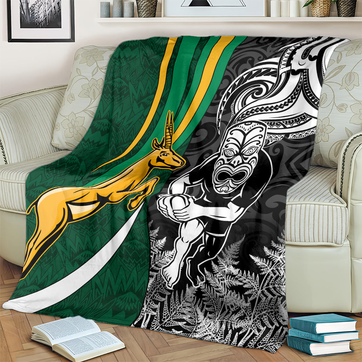 custom-new-zealand-and-south-africa-rugby-blanket-silver-fern-protea-pattern-world-cup-2023
