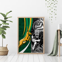 Custom New Zealand and South Africa Rugby Canvas Wall Art Silver Fern Protea Pattern World Cup 2023 - Wonder Print Shop