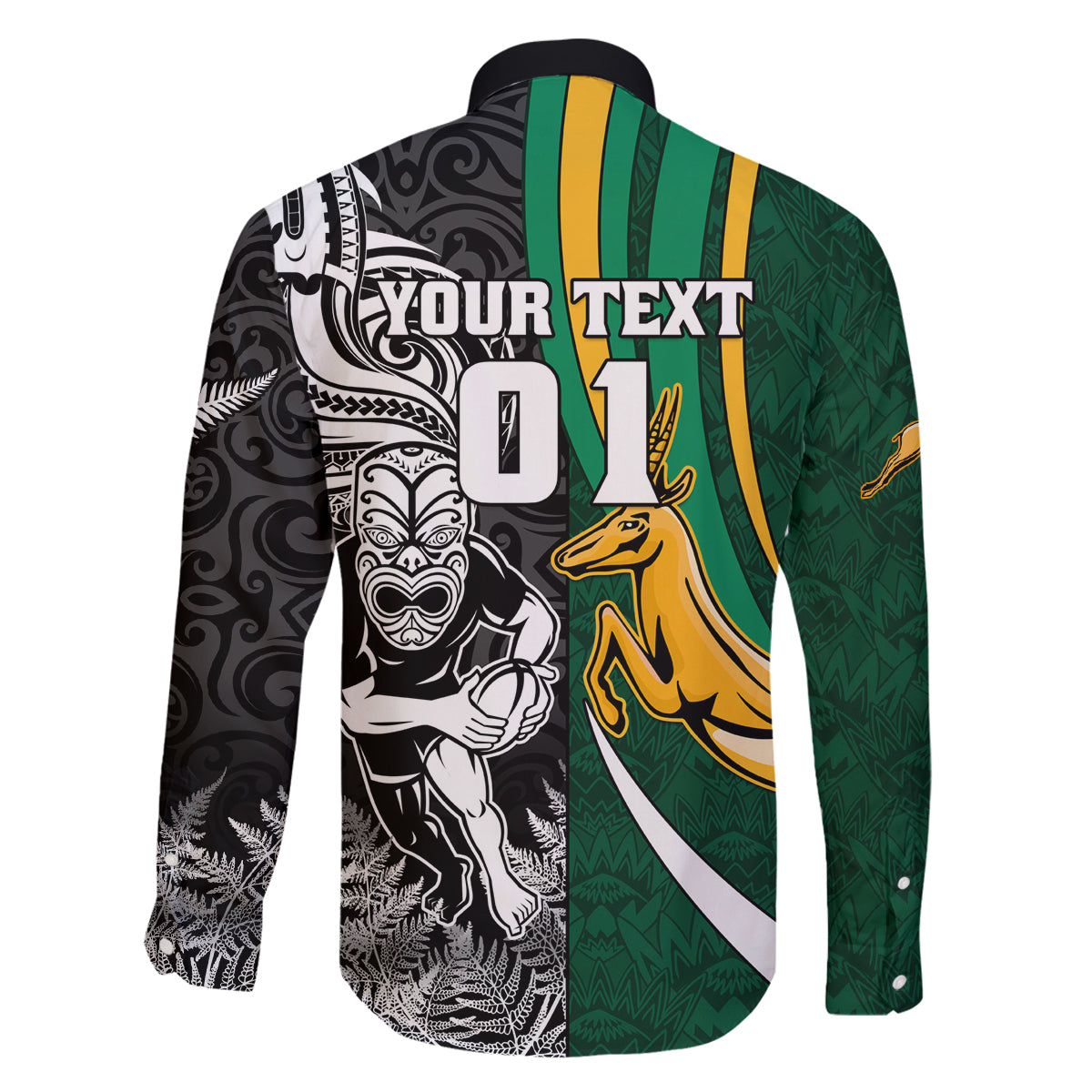 Custom New Zealand and South Africa Rugby Family Matching Puletasi Dress and Hawaiian Shirt Silver Fern Protea Pattern World Cup 2023 - Wonder Print Shop