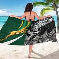 Custom New Zealand and South Africa Rugby Sarong Silver Fern Protea Pattern World Cup 2023 - Wonder Print Shop