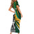 Custom New Zealand and South Africa Rugby Short Sleeve Bodycon Dress Silver Fern Protea Pattern World Cup 2023 - Wonder Print Shop
