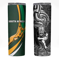 New Zealand and South Africa Rugby Skinny Tumbler Silver Fern Protea Pattern - Wonder Print Shop