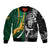 Custom New Zealand and South Africa Rugby Sleeve Zip Bomber Jacket Silver Fern Protea Pattern World Cup 2023 - Wonder Print Shop