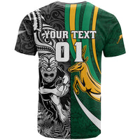 Custom New Zealand and South Africa Rugby T Shirt Silver Fern Protea Pattern World Cup 2023 - Wonder Print Shop