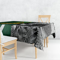 Custom New Zealand and South Africa Rugby Tablecloth Silver Fern Protea Pattern World Cup 2023 - Wonder Print Shop