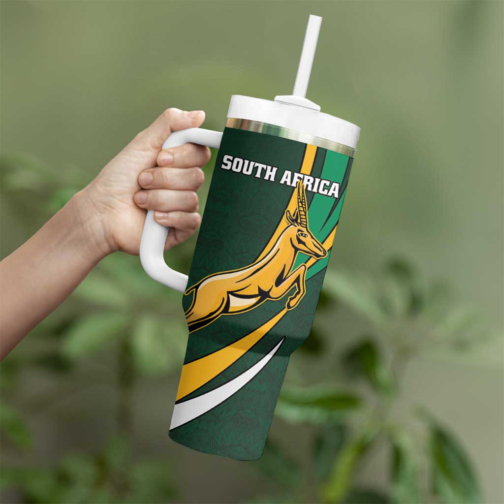 New Zealand and South Africa Rugby Tumbler With Handle Silver Fern Protea Pattern - Wonder Print Shop