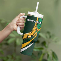 New Zealand and South Africa Rugby Tumbler With Handle Silver Fern Protea Pattern - Wonder Print Shop