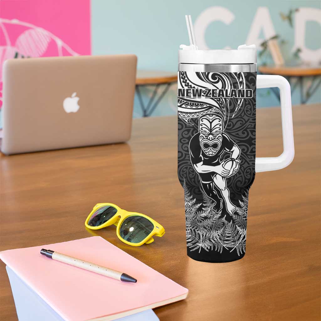 New Zealand and South Africa Rugby Tumbler With Handle Silver Fern Protea Pattern - Wonder Print Shop