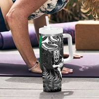 New Zealand and South Africa Rugby Tumbler With Handle Silver Fern Protea Pattern - Wonder Print Shop