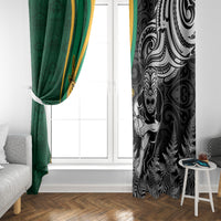 Custom New Zealand and South Africa Rugby Window Curtain Silver Fern Protea Pattern World Cup 2023 - Wonder Print Shop