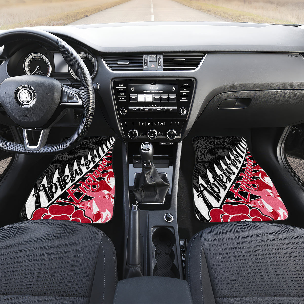 Custom New Zealand and England Rugby Car Mats Silver Fern With Red Rose World Cup 2023 - Wonder Print Shop