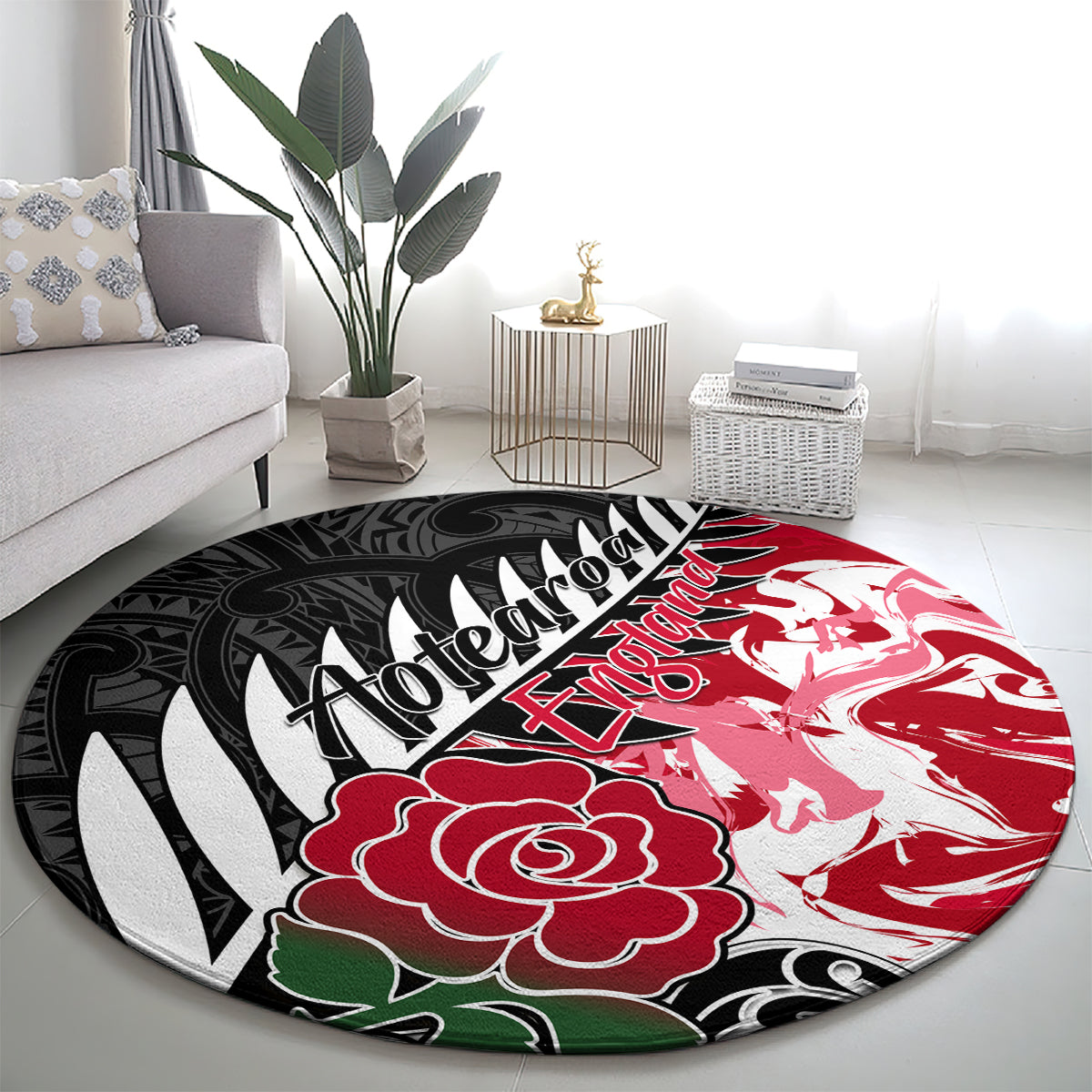 custom-new-zealand-and-england-rugby-round-carpet-silver-fern-with-red-rose-world-cup-2023