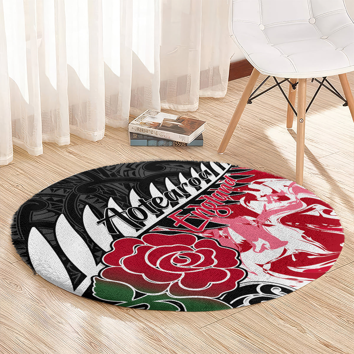 custom-new-zealand-and-england-rugby-round-carpet-silver-fern-with-red-rose-world-cup-2023