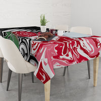 Custom New Zealand and England Rugby Tablecloth Silver Fern With Red Rose World Cup 2023 - Wonder Print Shop