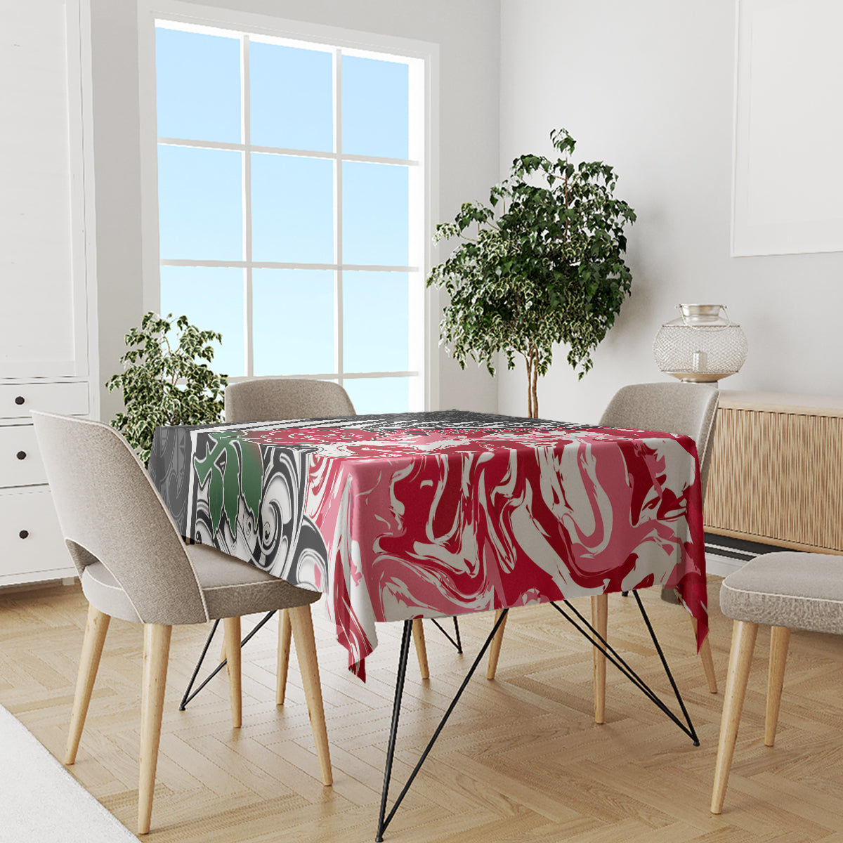 Custom New Zealand and England Rugby Tablecloth Silver Fern With Red Rose World Cup 2023 - Wonder Print Shop