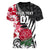 Custom New Zealand and England Rugby Women V Neck T Shirt Silver Fern With Red Rose World Cup 2023 - Wonder Print Shop