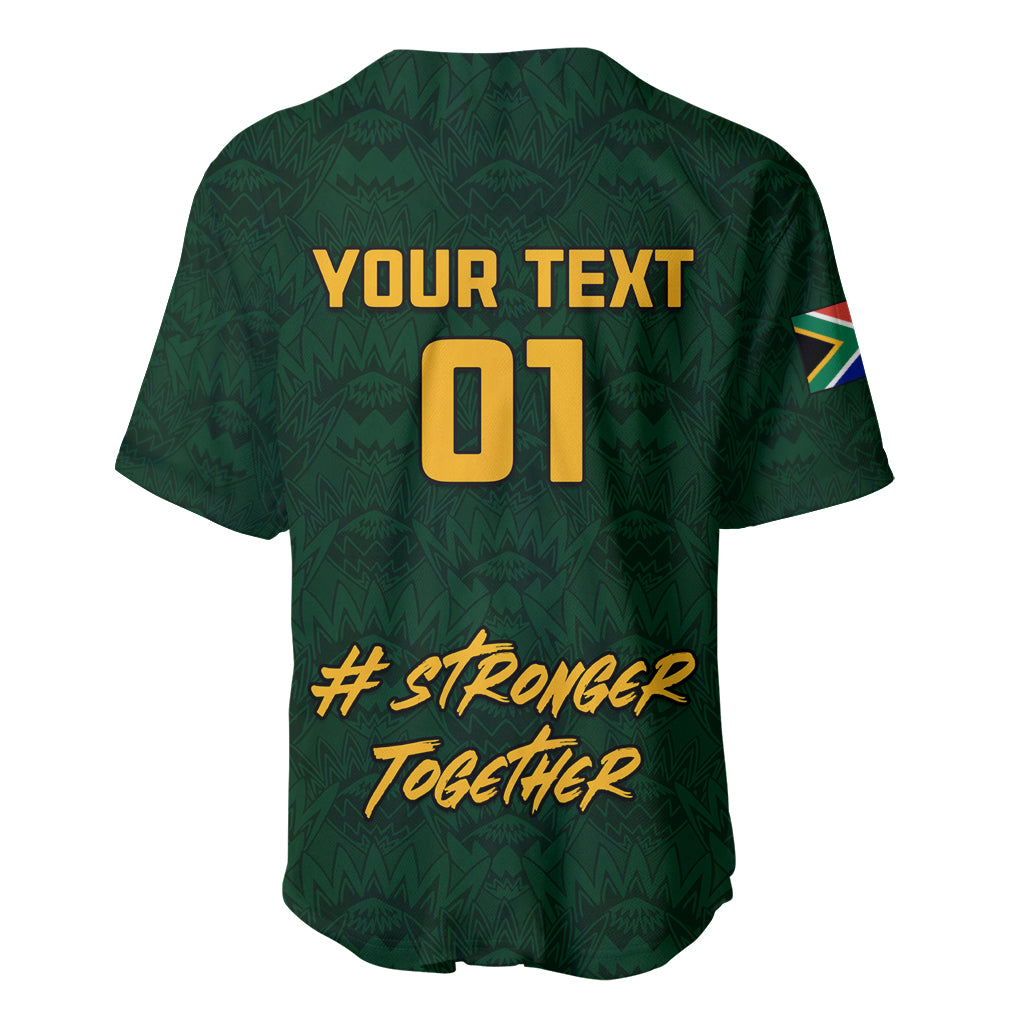 Custom South Africa Rugby Baseball Jersey Stronger Together Stronger Forever Bokke World Cup 2023 - Wonder Print Shop