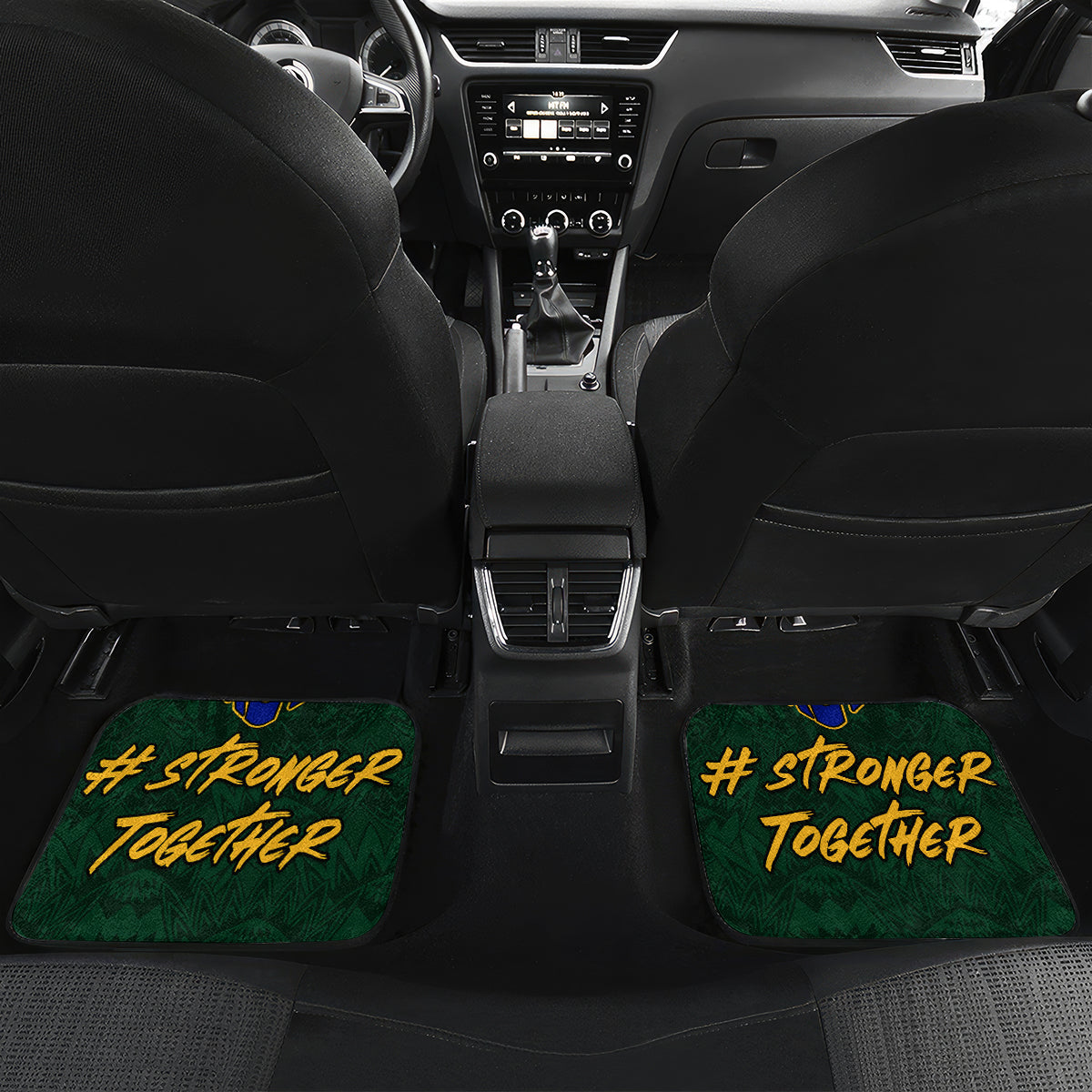 Custom South Africa Rugby Car Mats Stronger Together Stronger Forever Bokke World Cup 2023 - Wonder Print Shop